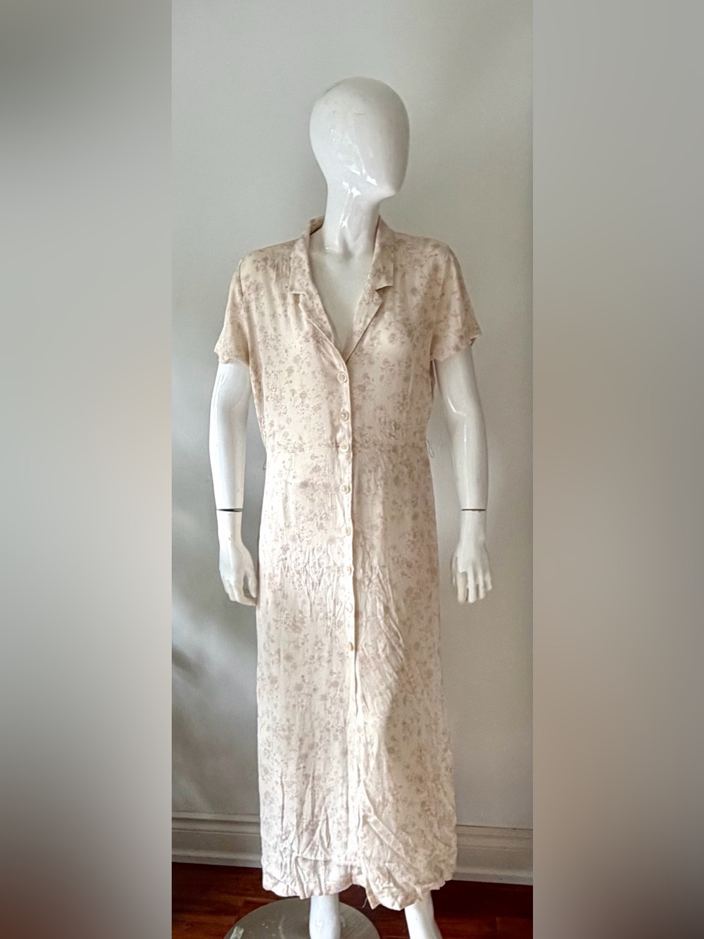 Aritzia Wilfred Floral Button-Front Maxi Shirt Dress L